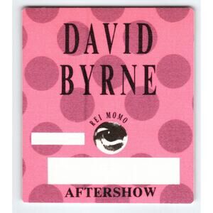 David Byrne Rei Momo Vintage Backstage Pass New Wave Talking Heads Cloth Fabric
